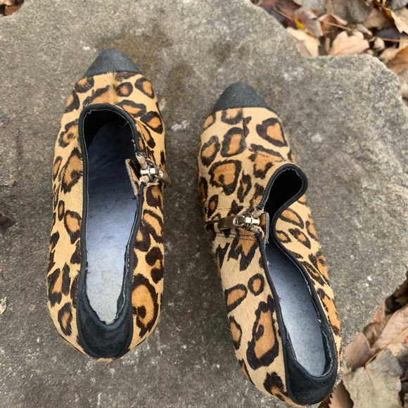 Leopard shoes Sam Edelman Felix Calf Hair Bootie size 7M - Picture 4 of 10
